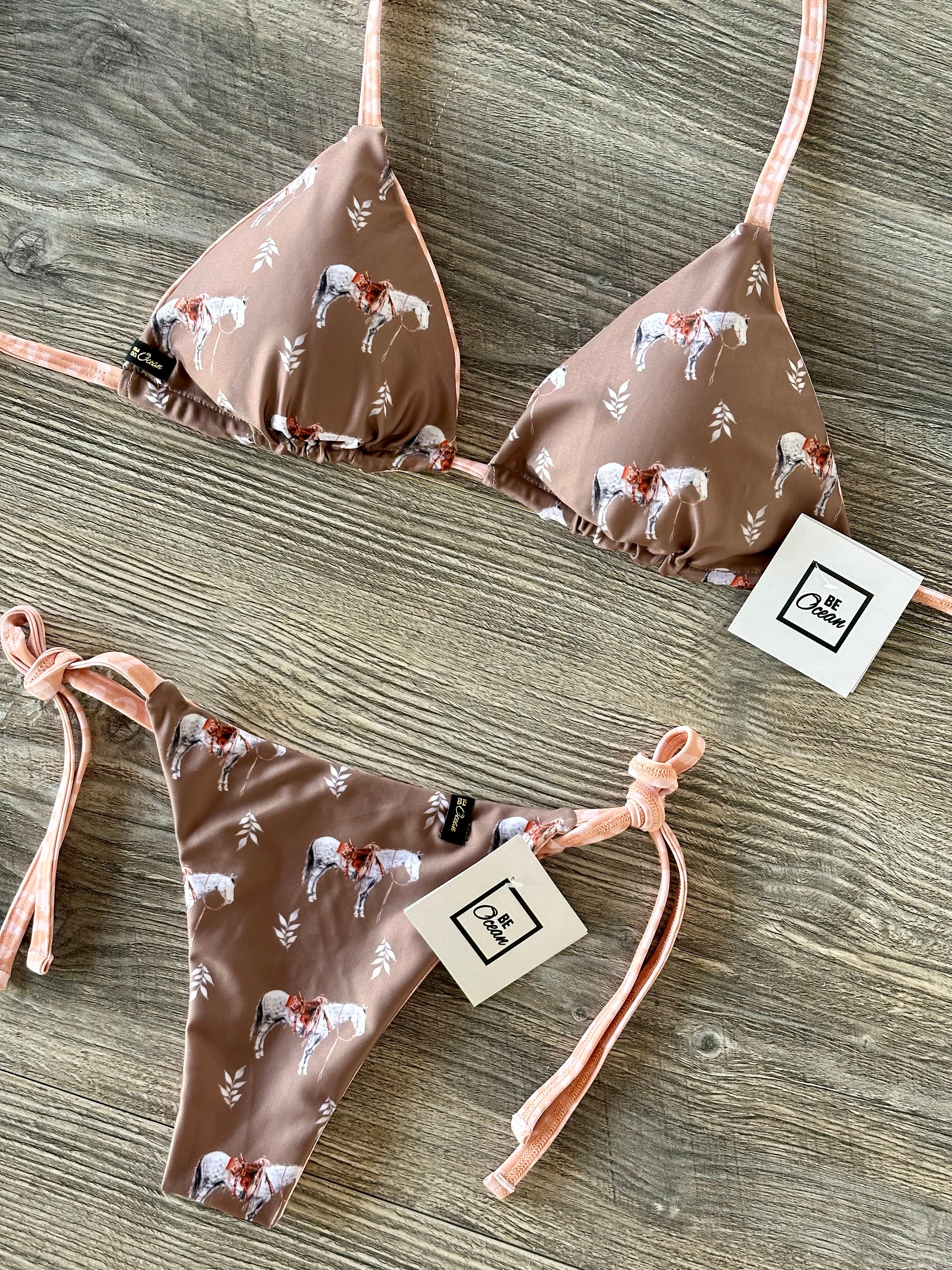 Bikini Set “Pamela” Horses (reversible)