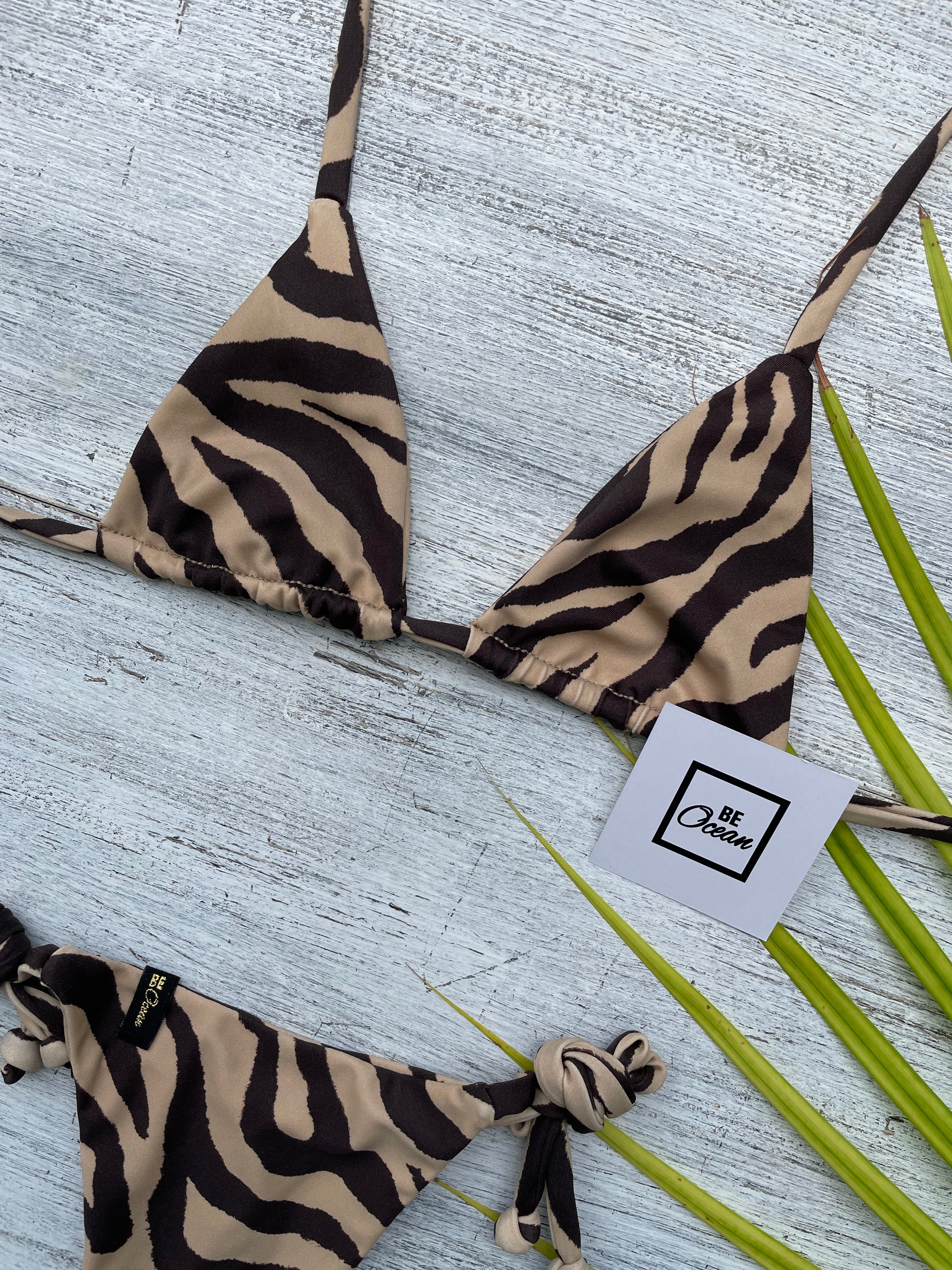 Microbikini Set Brown Zebra