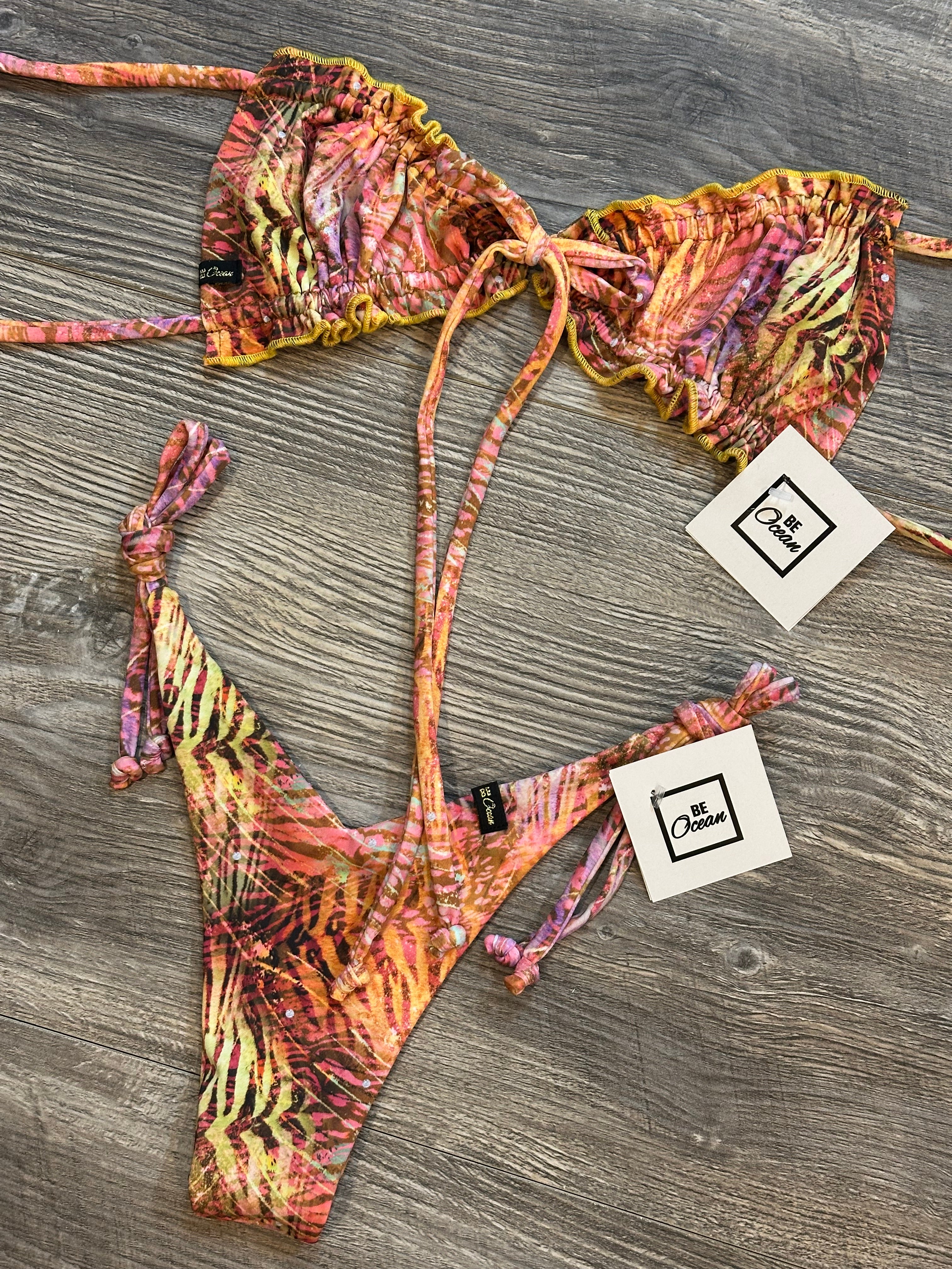 Bikini Set “Mariela” Zebra Orange Warhol