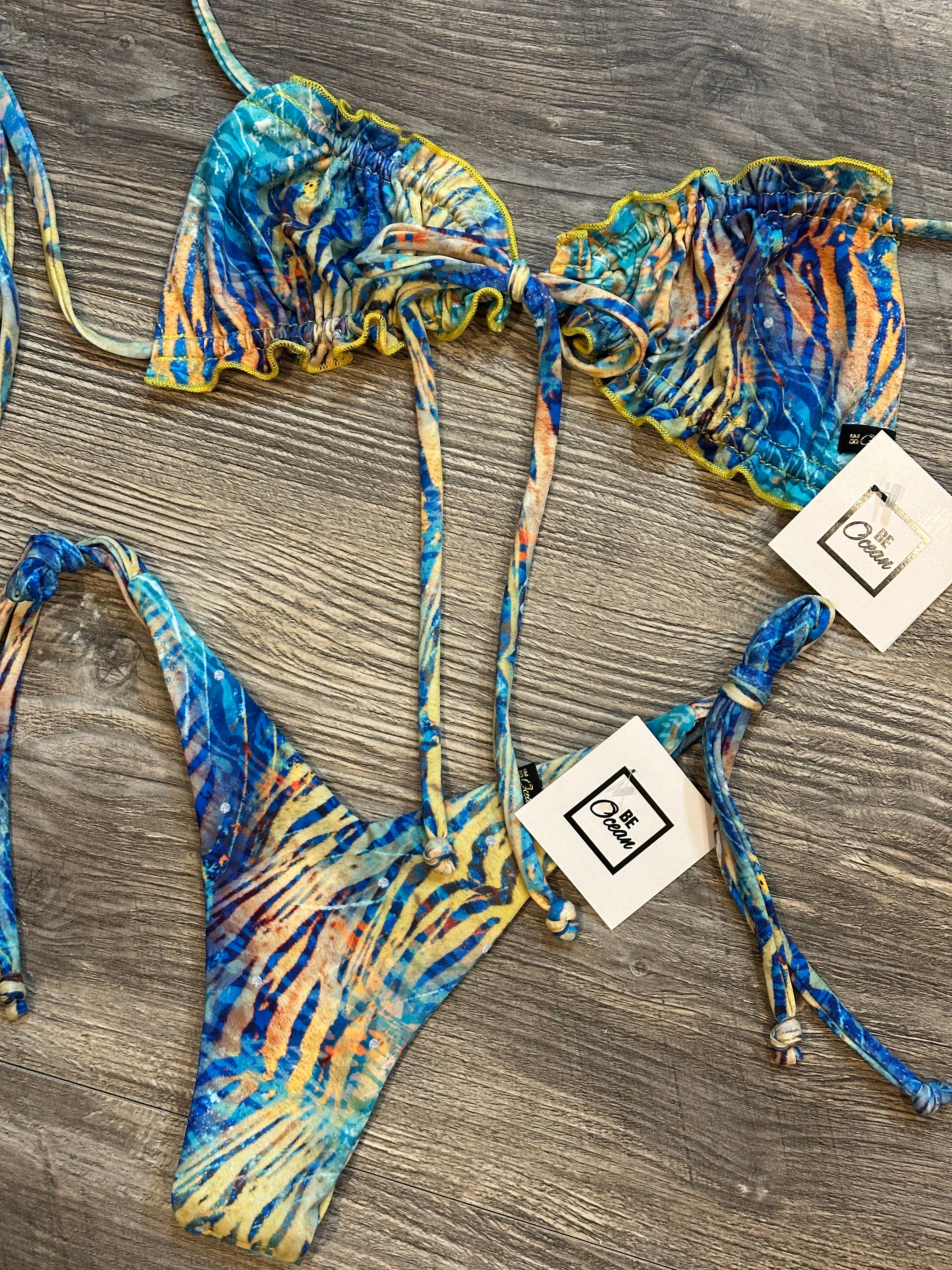 Bikini Set “Mariela” Zebra Blue Warhol