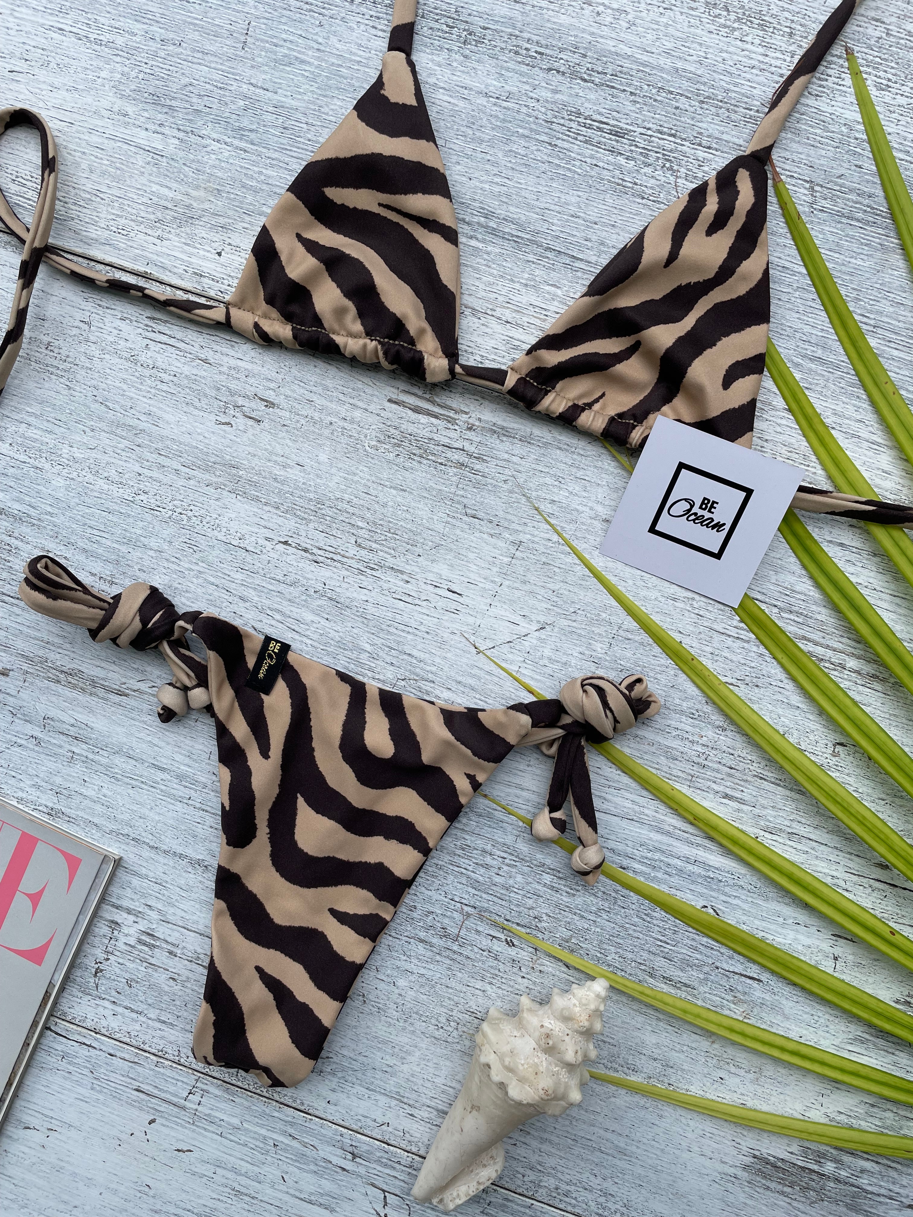 Microbikini Set Brown Zebra