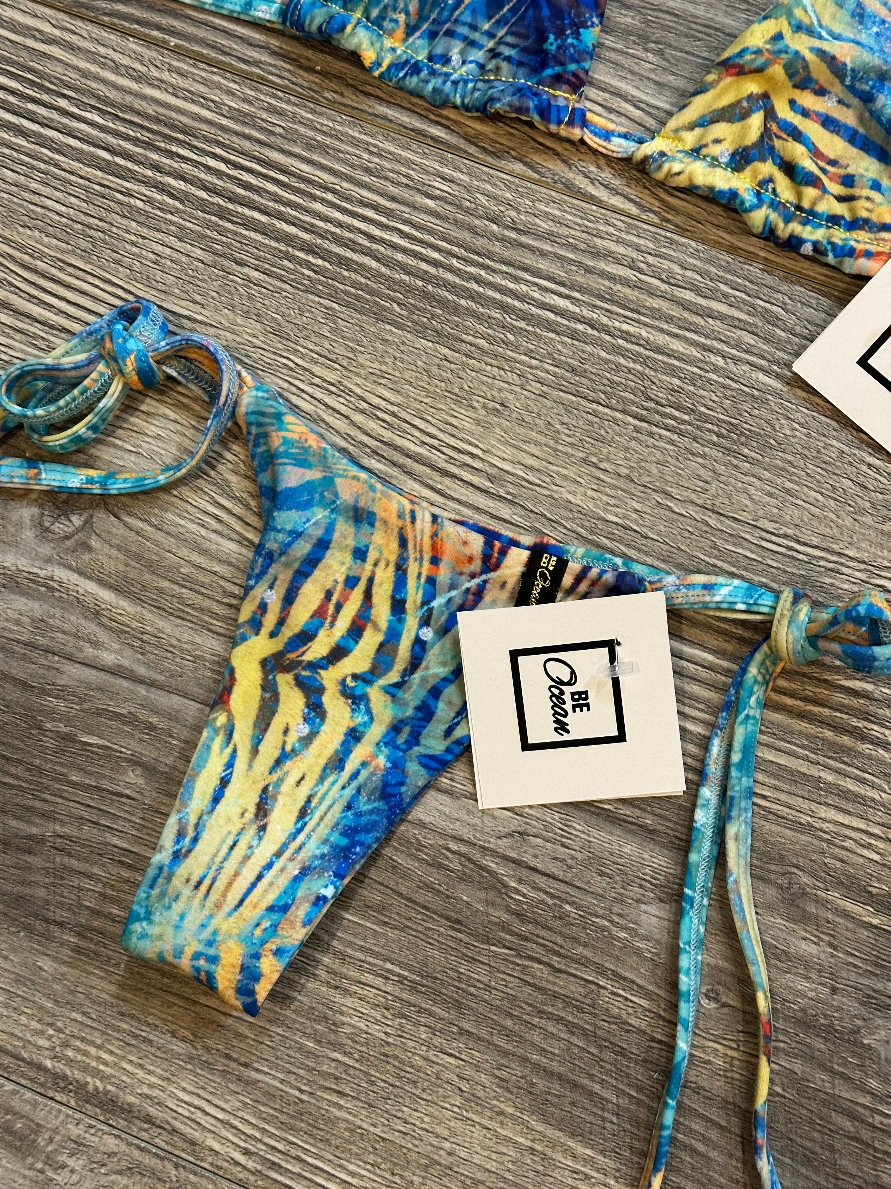 Microbikini Set zebra Blue Warhol