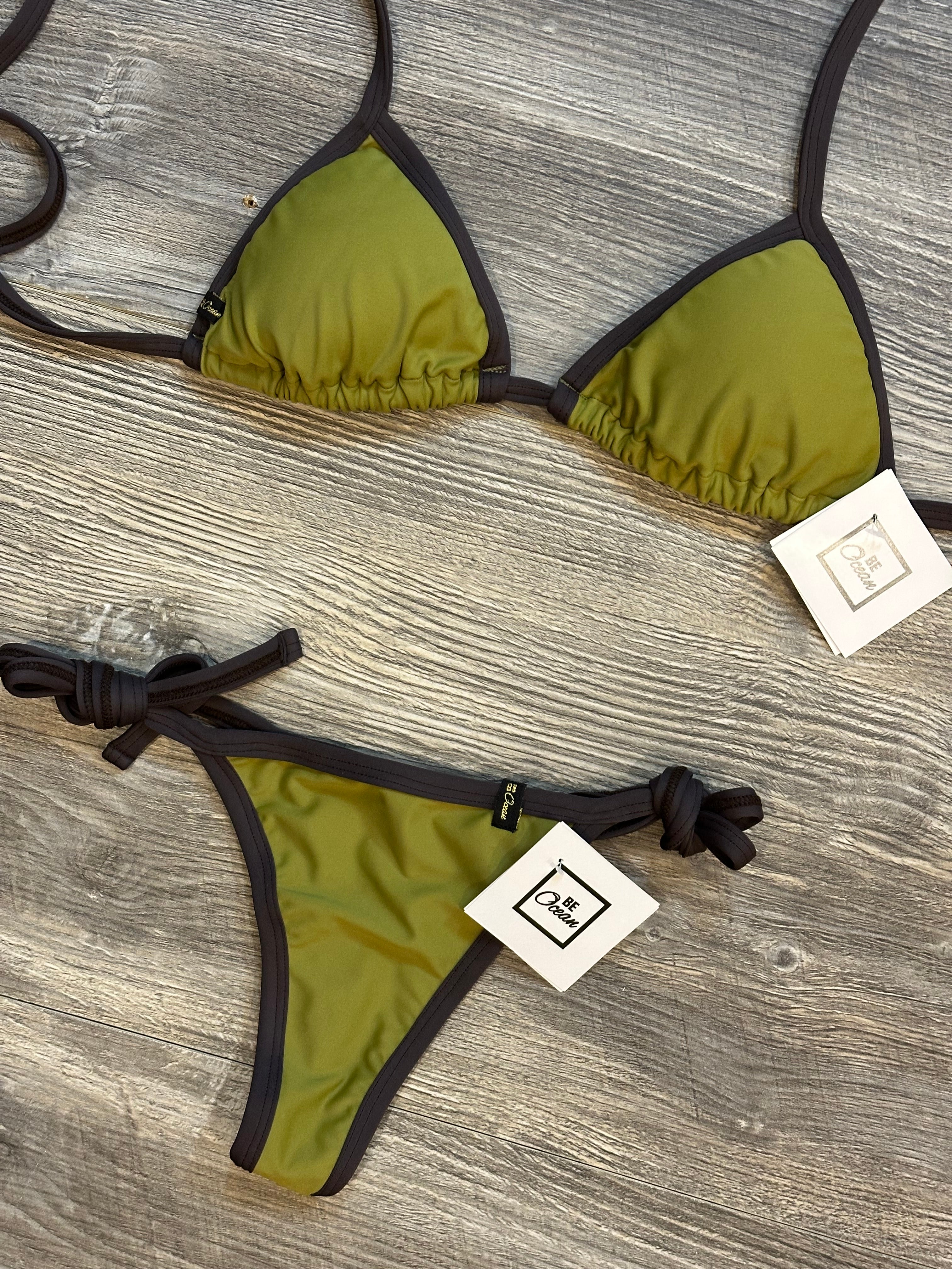 Bikini Set “Maca” Coffee & olive