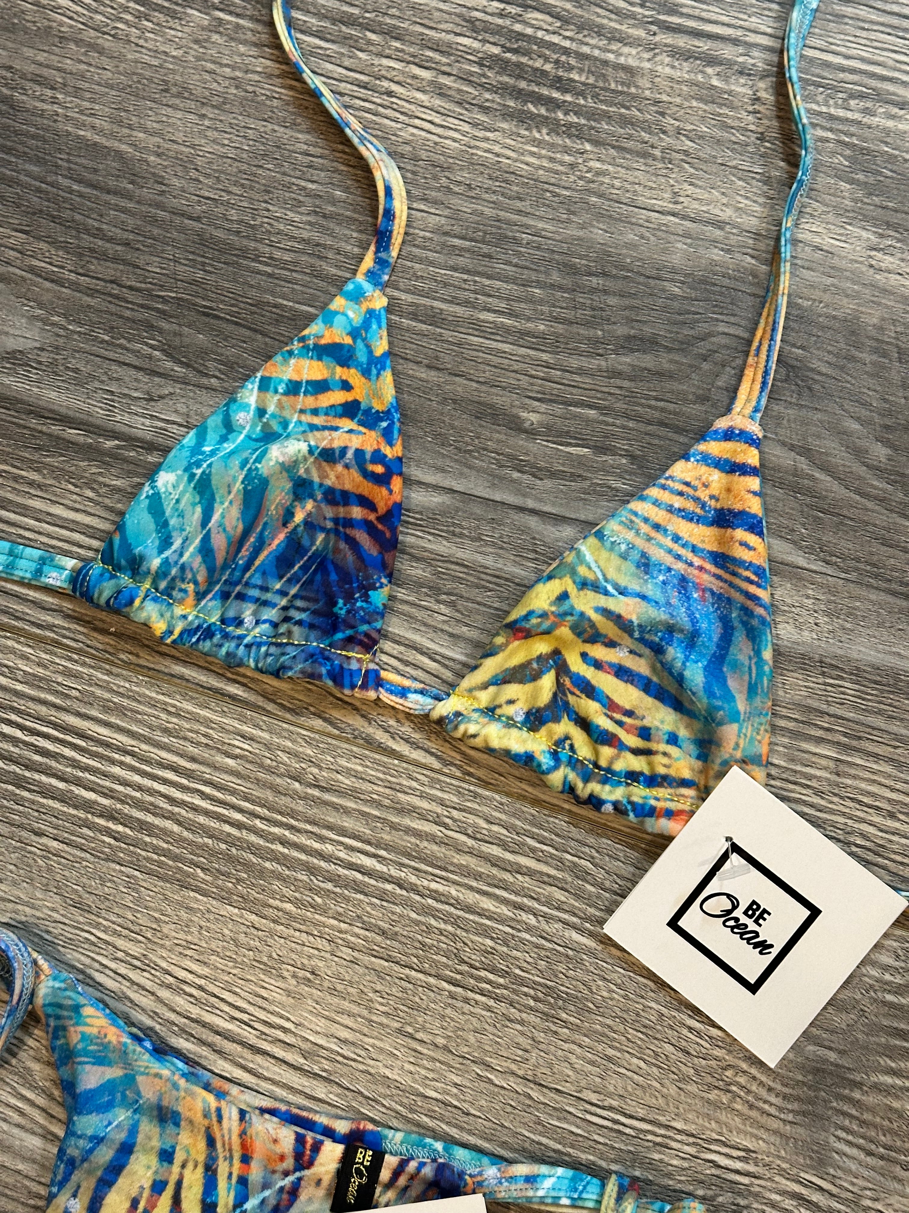 Microbikini Set zebra Blue Warhol