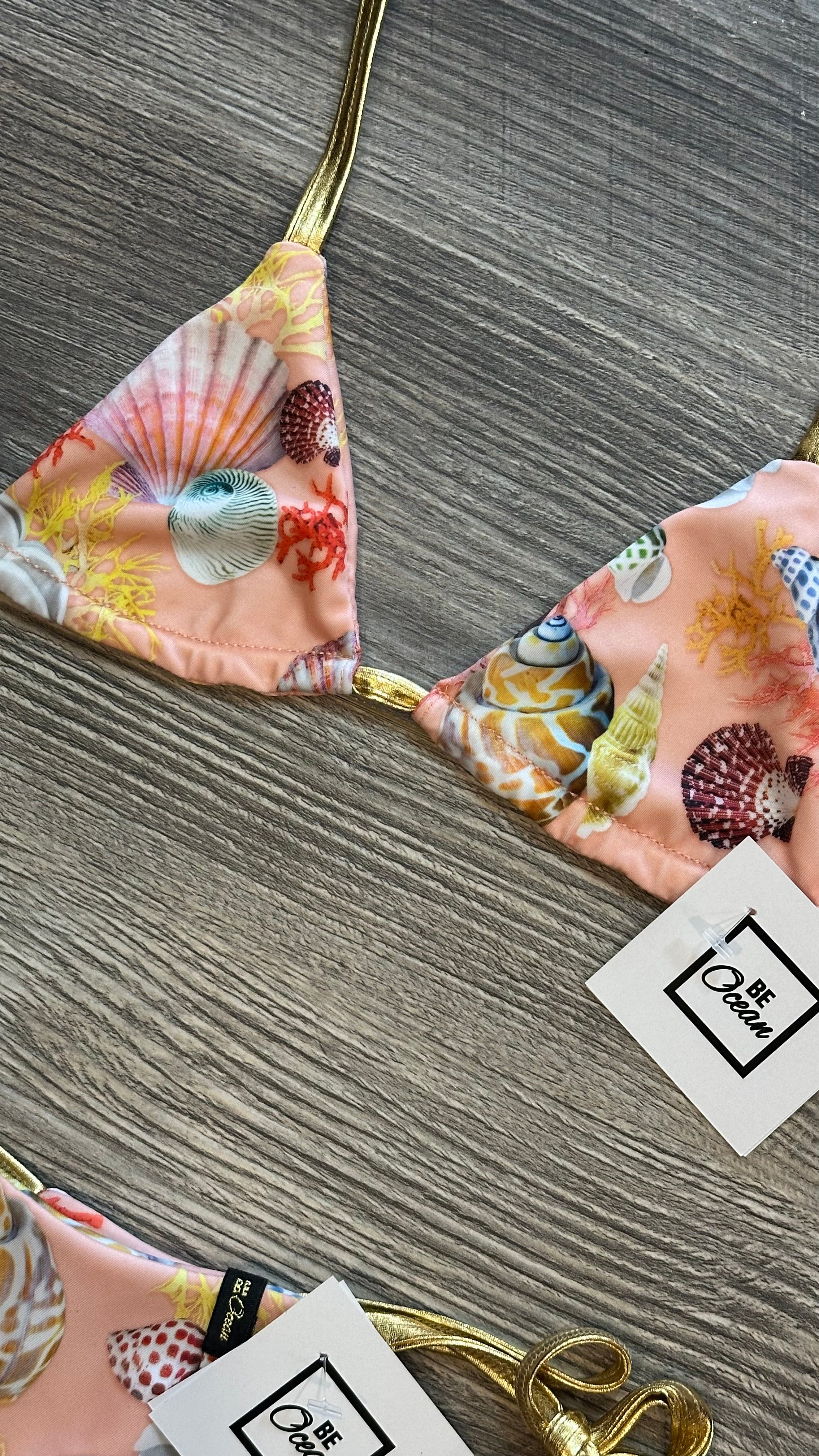 Microbikini Set Gold Sea shells