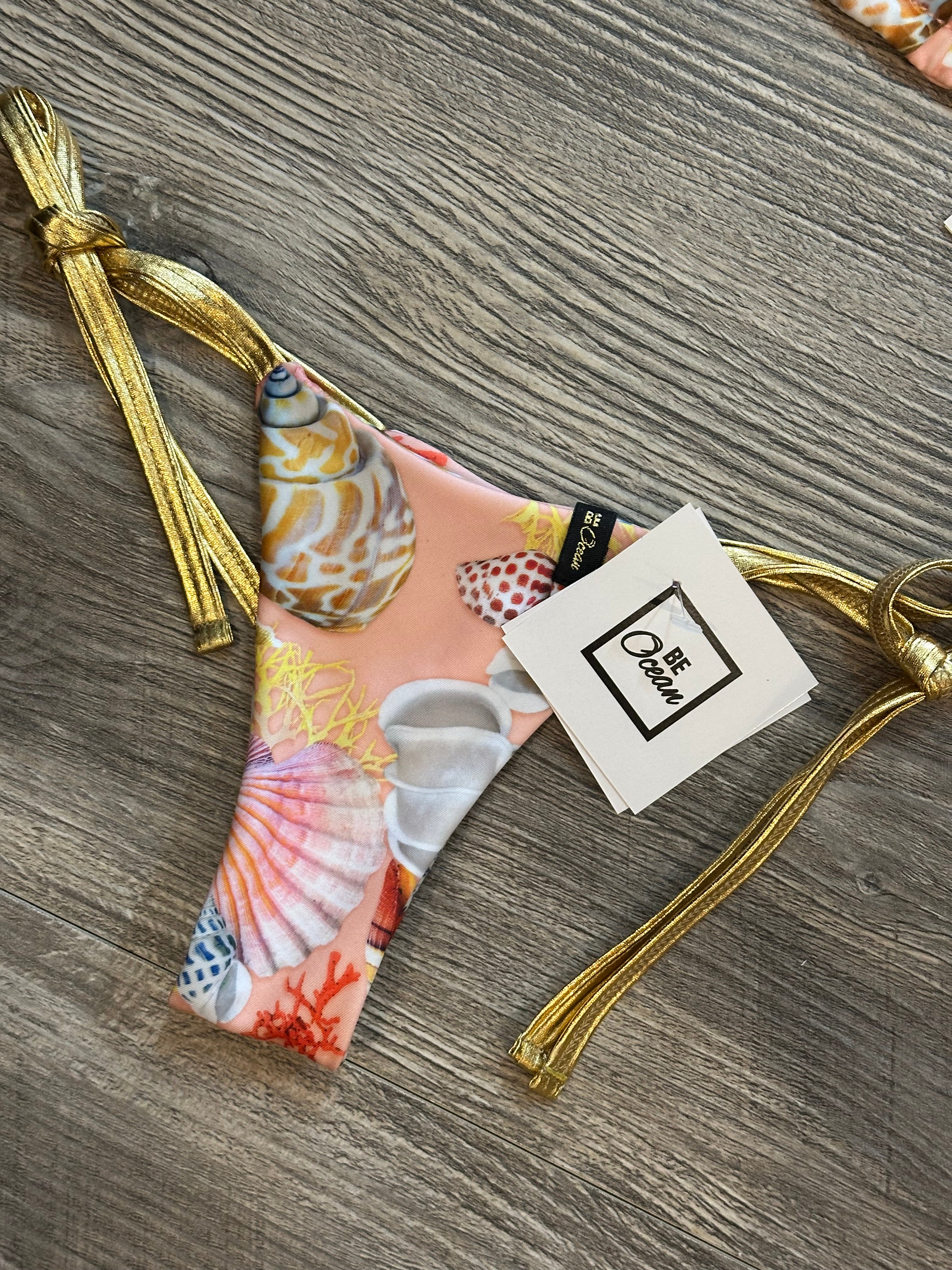 Microbikini Set Gold Sea shells
