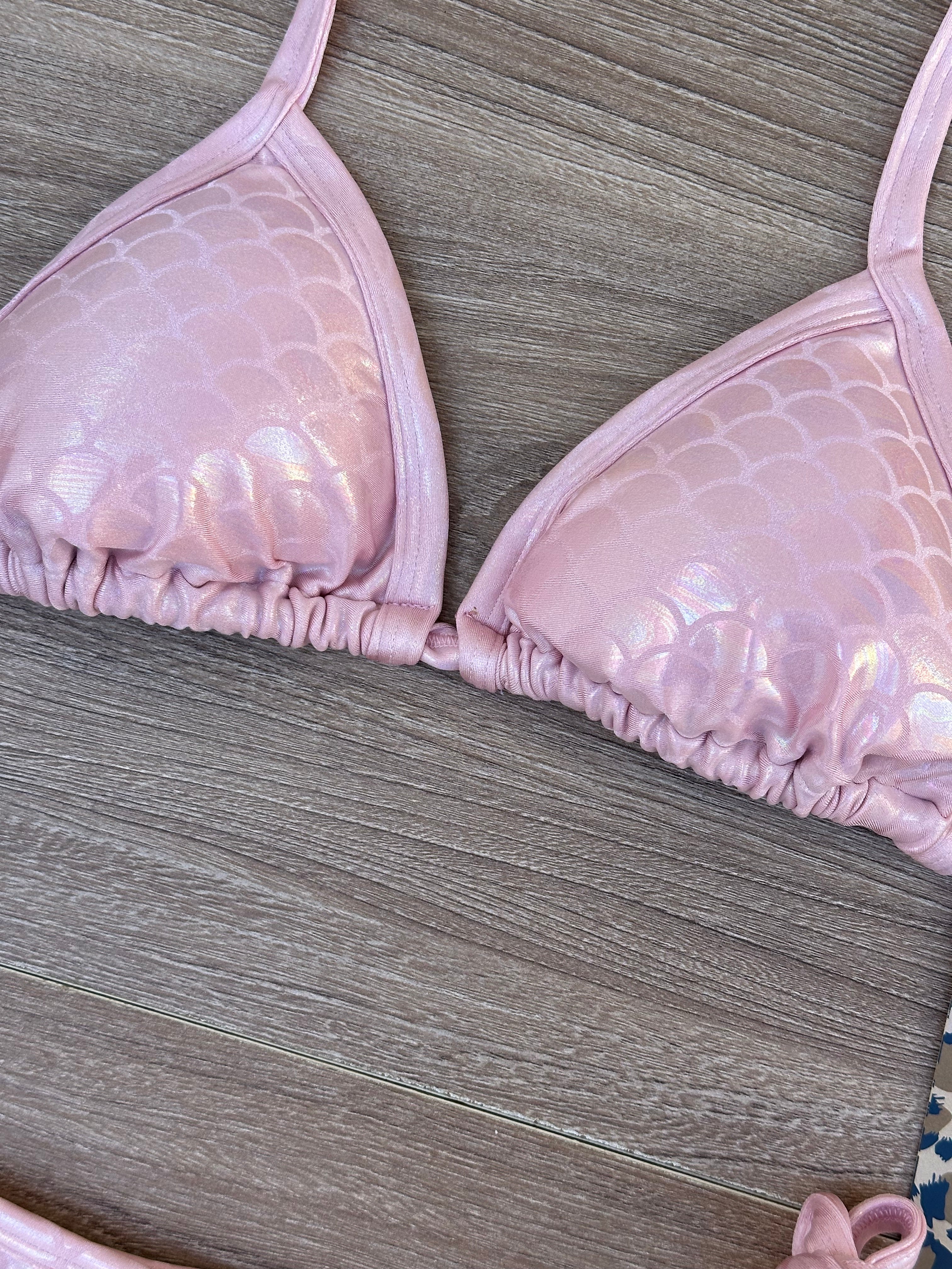 Bikini Set “Maca” cotton pink mermaid