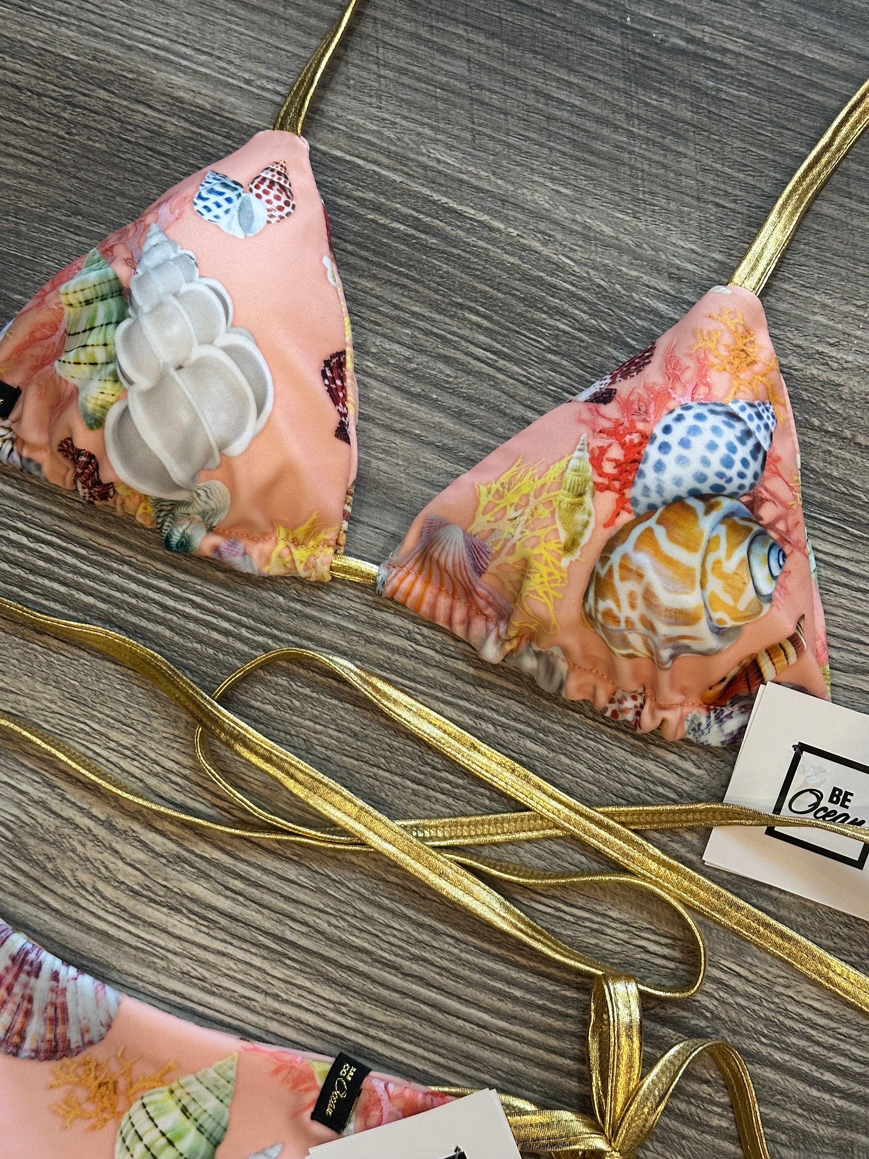 Bikini Set “Pamela” Gold Sea shells