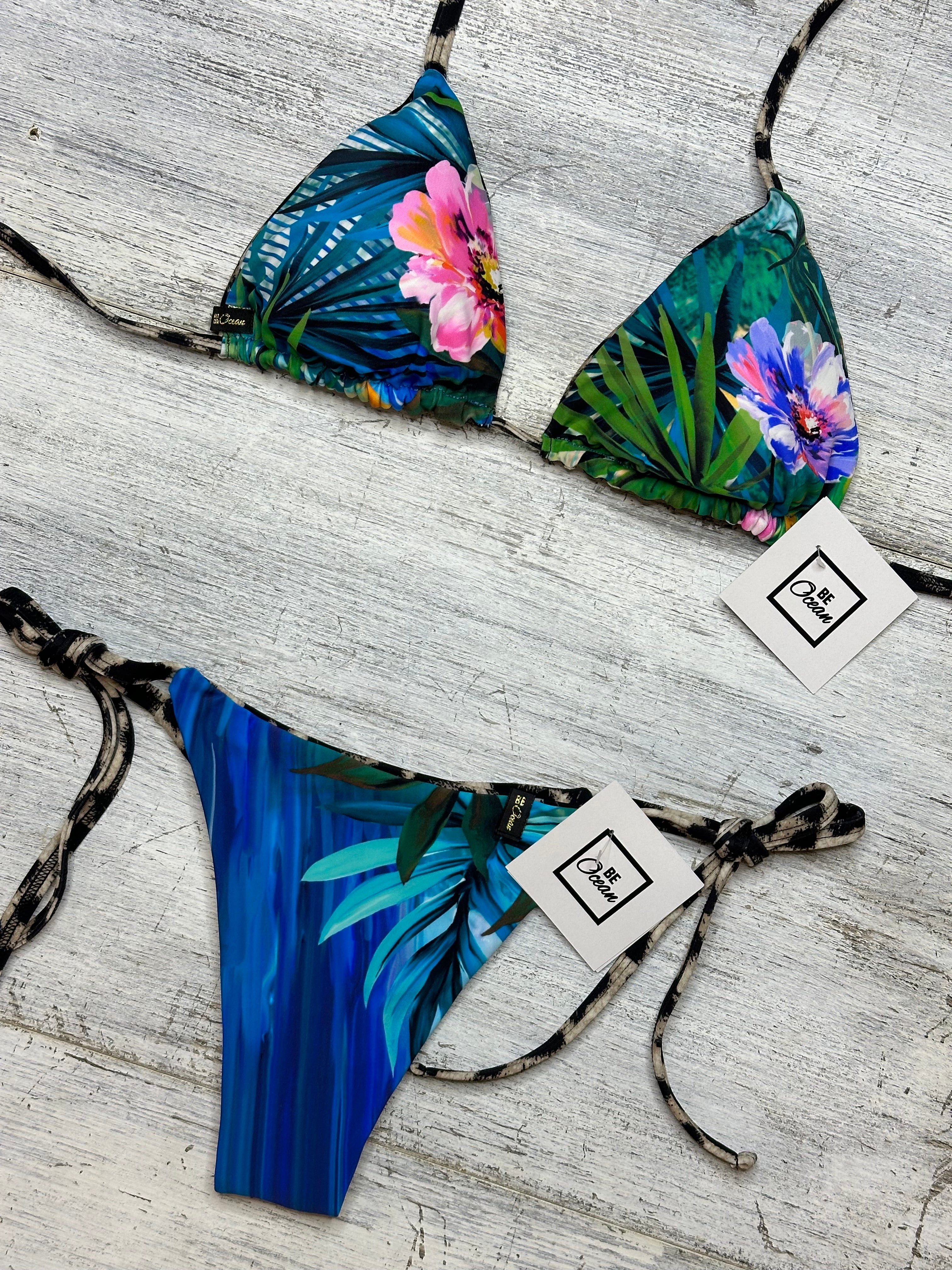 Bikini Set “Pamela” Azul Wild (Reversible).