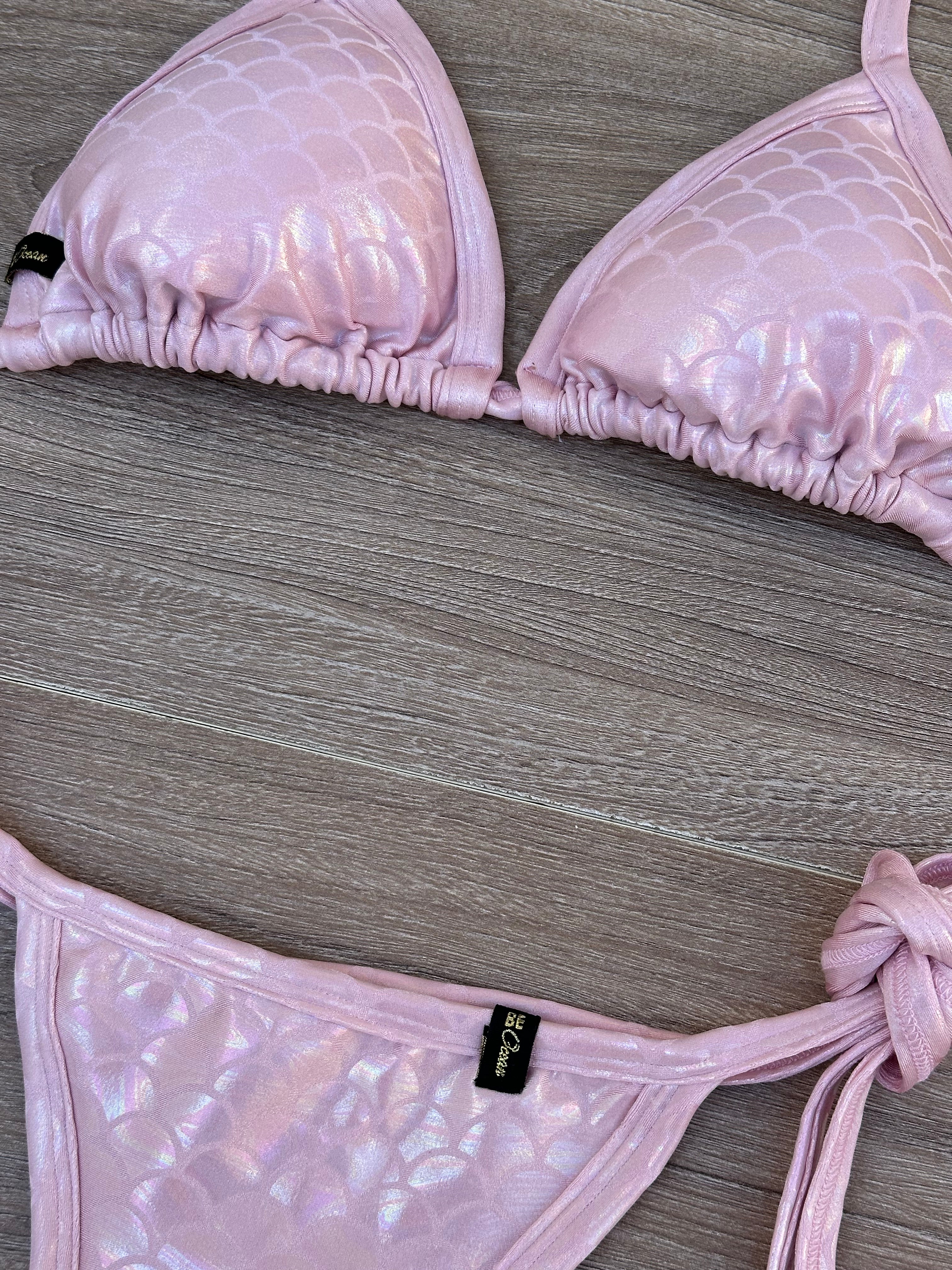 Bikini Set “Maca” cotton pink mermaid