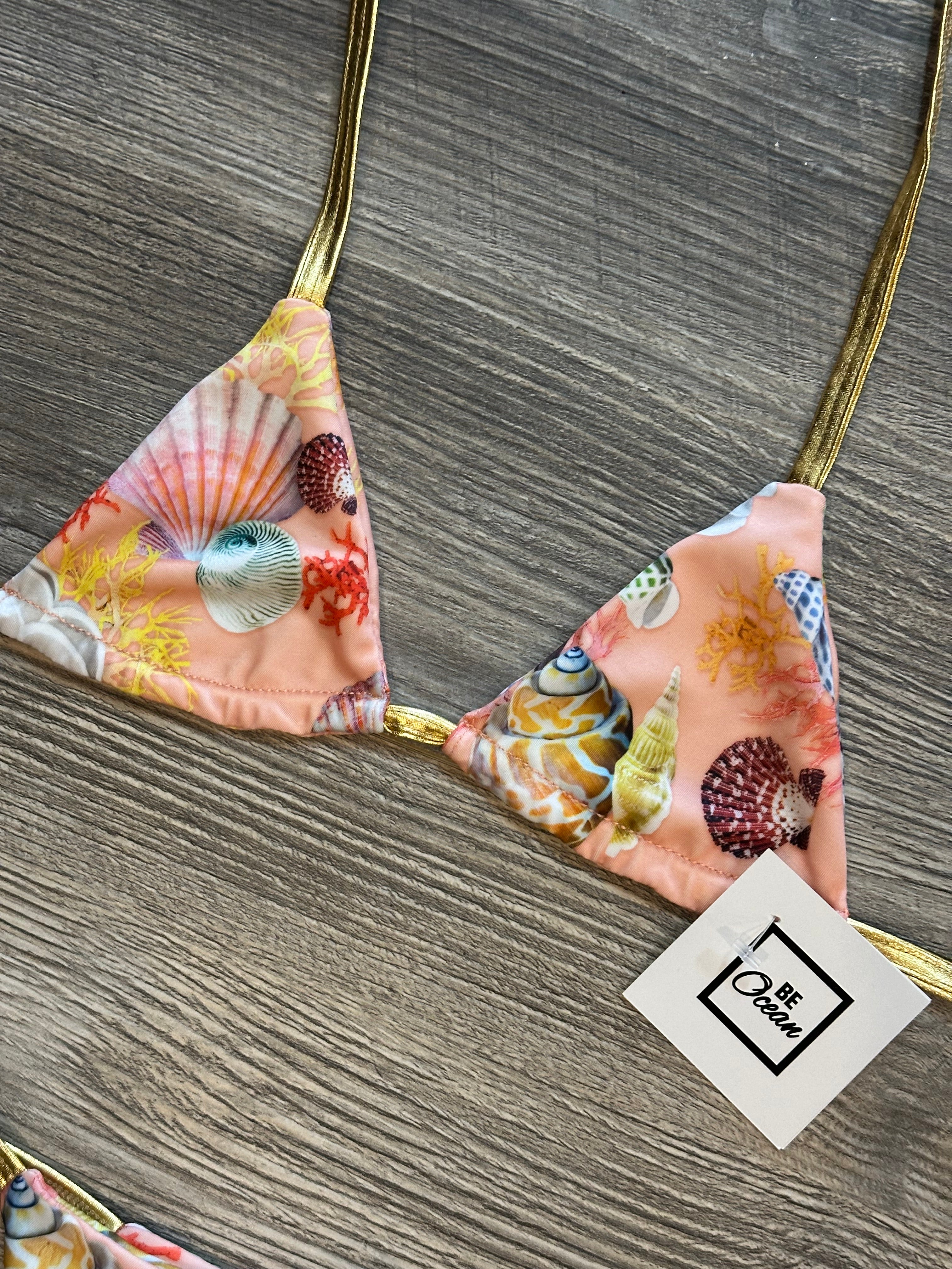Microbikini Set Gold Sea shells