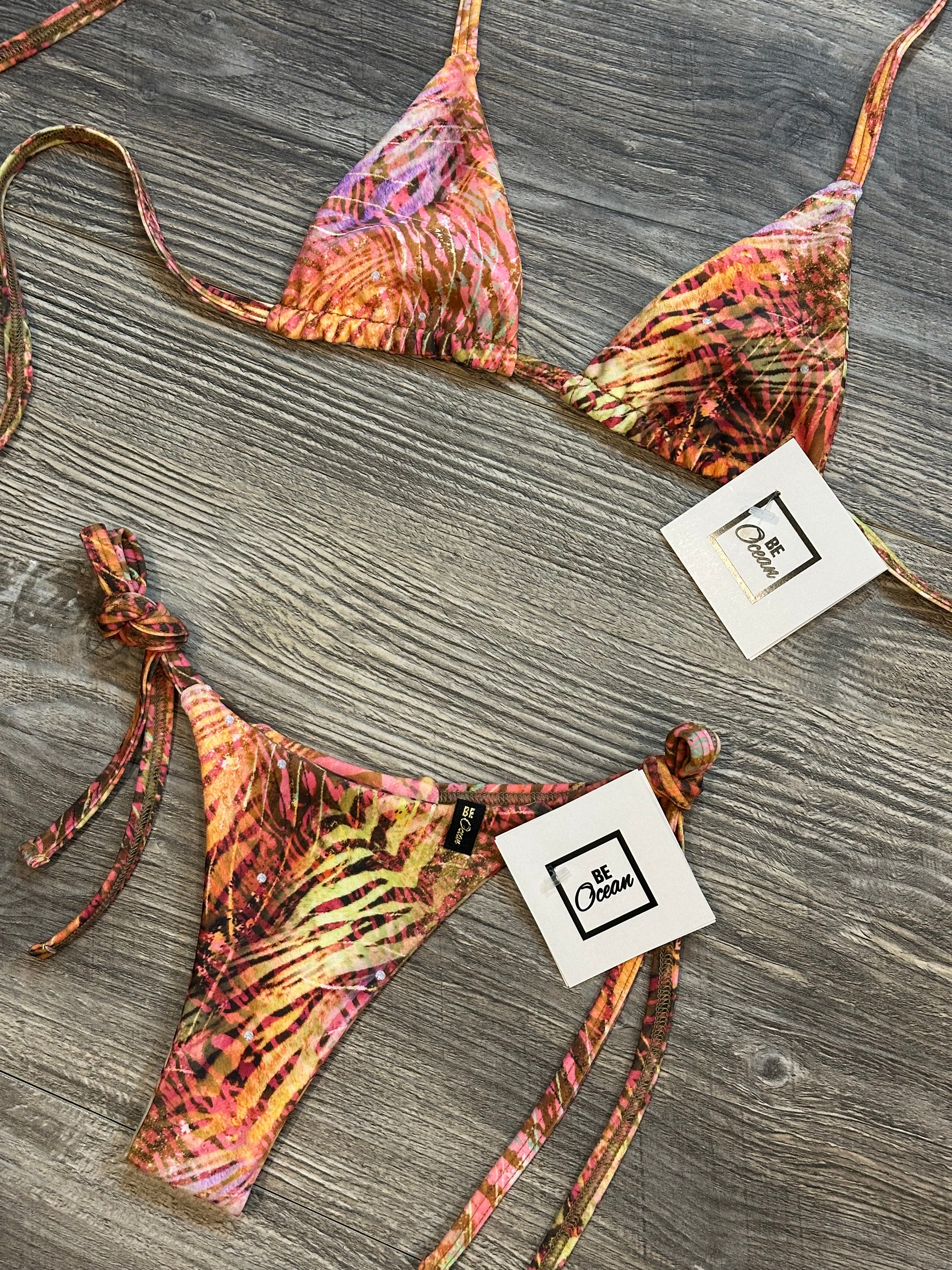 Microbikini Set zebra Orange Warhol