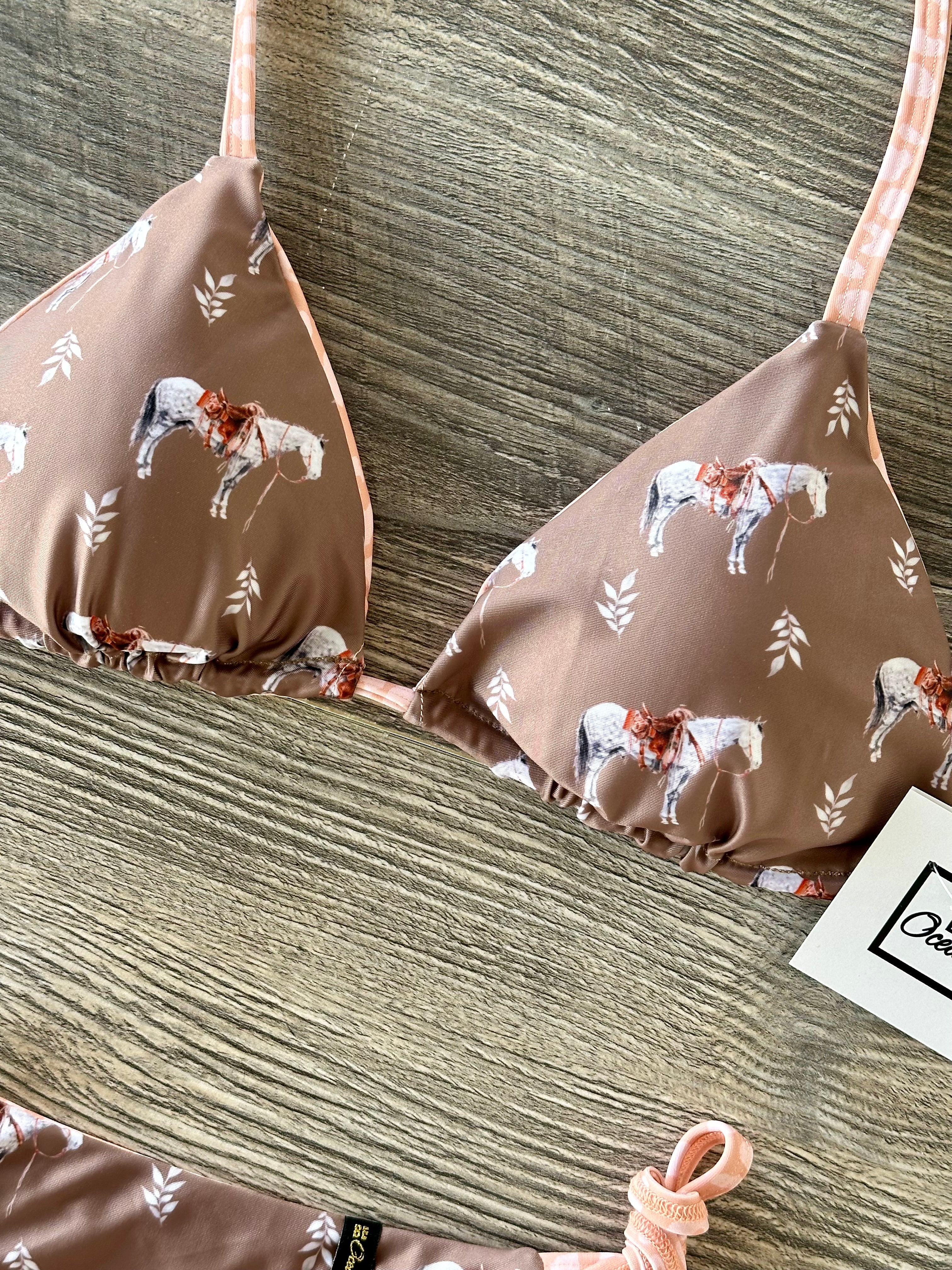 Bikini Set “Pamela” Horses (reversible)