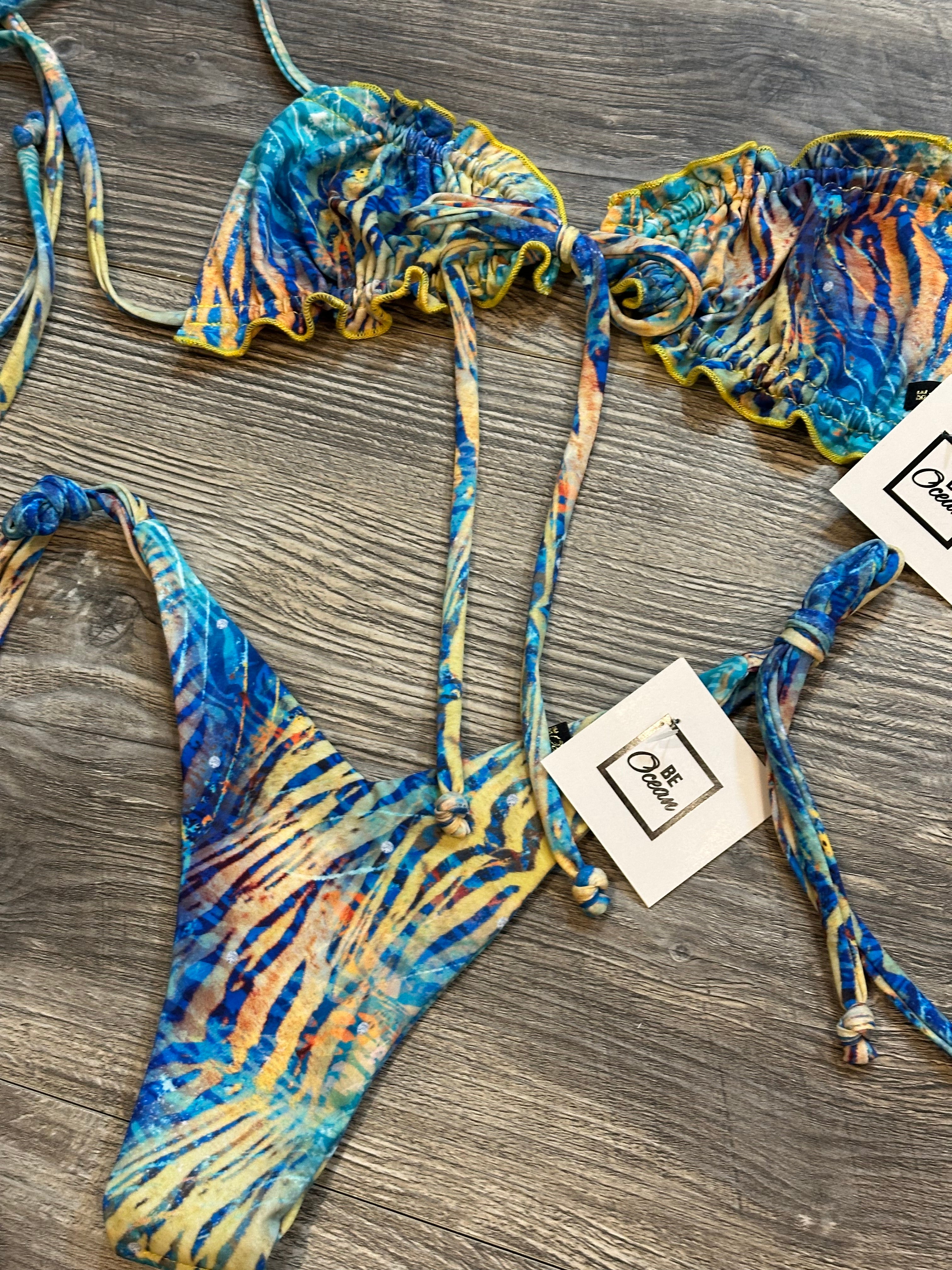 Bikini Set “Mariela” Zebra Blue Warhol