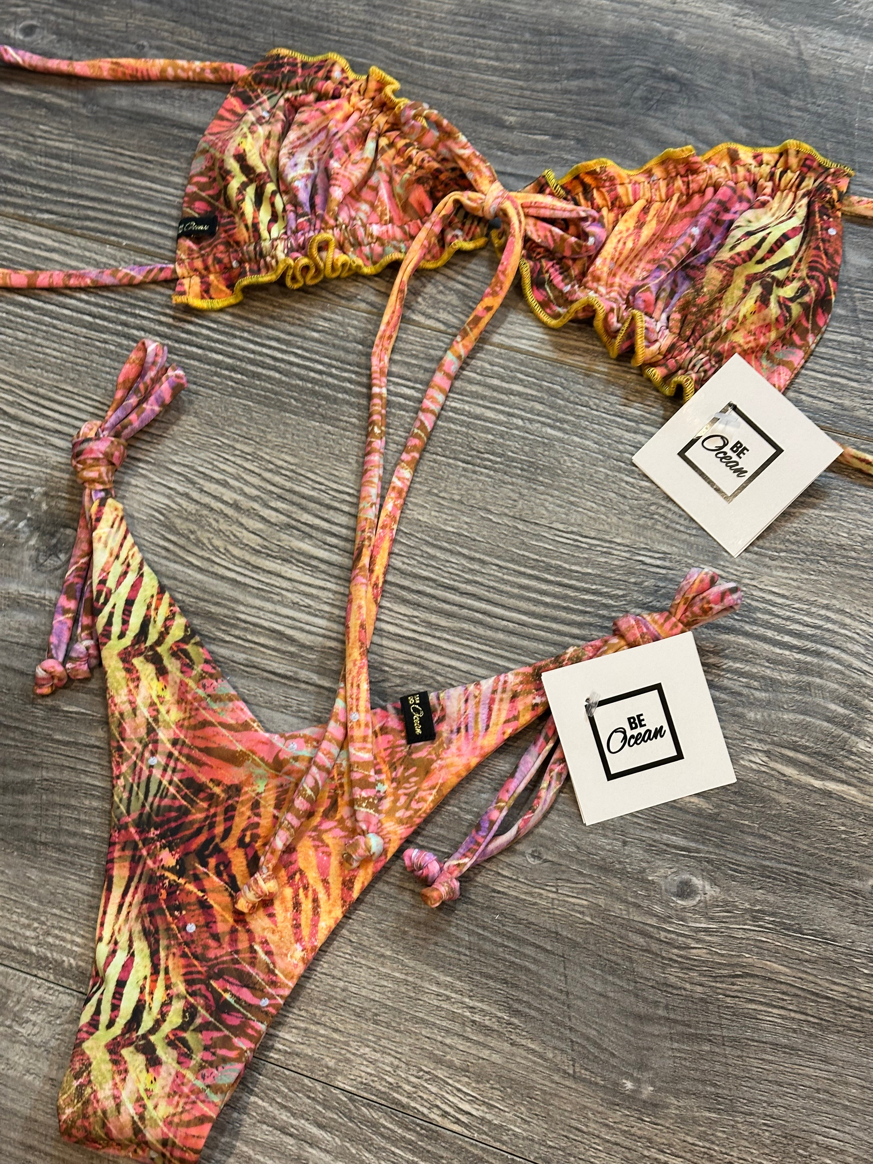 Bikini Set “Mariela” Zebra Orange Warhol