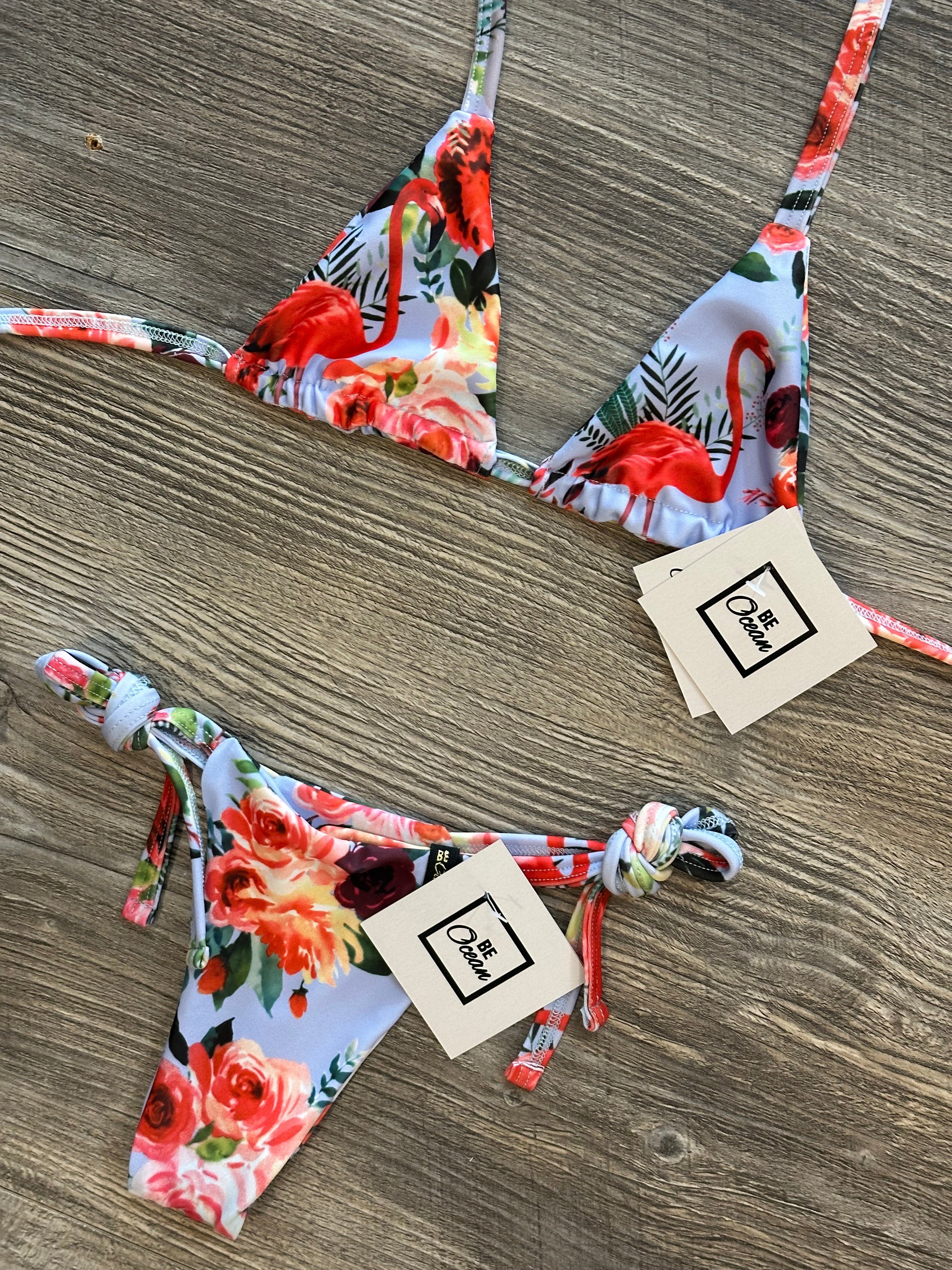 Microbikini Set Lila flamingo